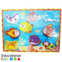 Chunky Sea Animal Wooden Puzzle Board