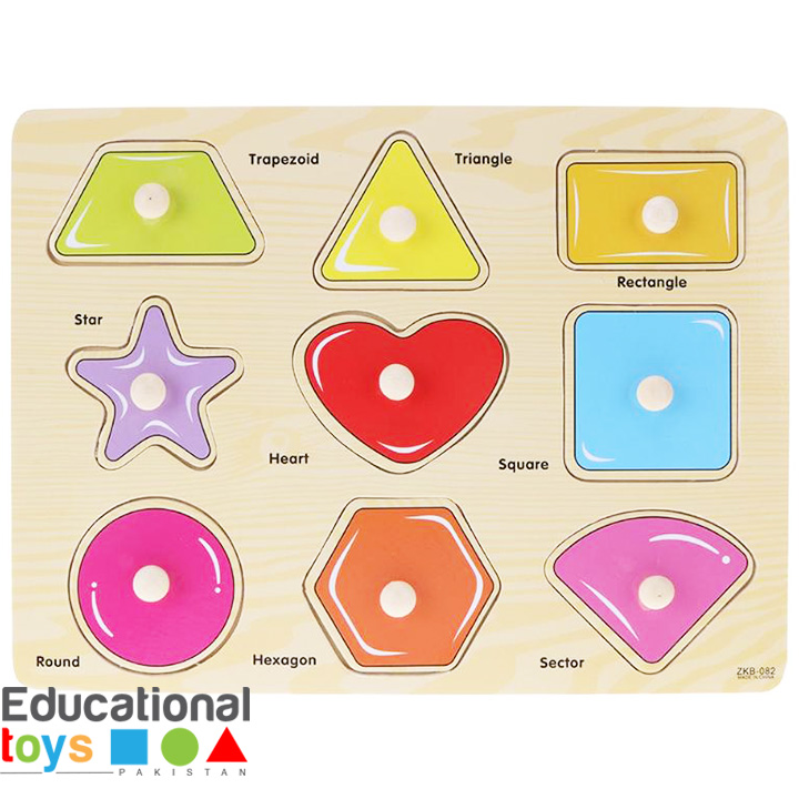 Shapes Wooden Peg Puzzle – Printed Board (slightly damaged)