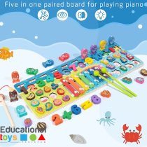 5 in 1 Wooden Puzzle Board with Xylophone