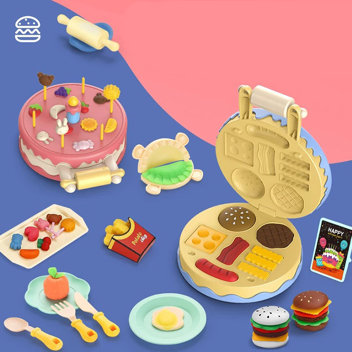 Colourful DIY Cake and Burger Playdough Machine