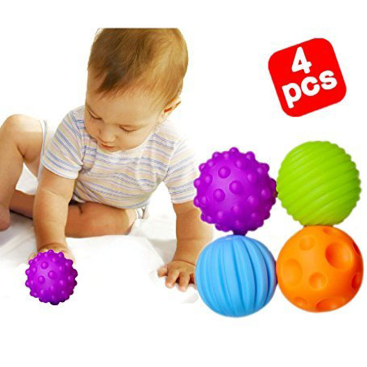 Textured Multi Sensory Ball Set for Babies (4 pcs)