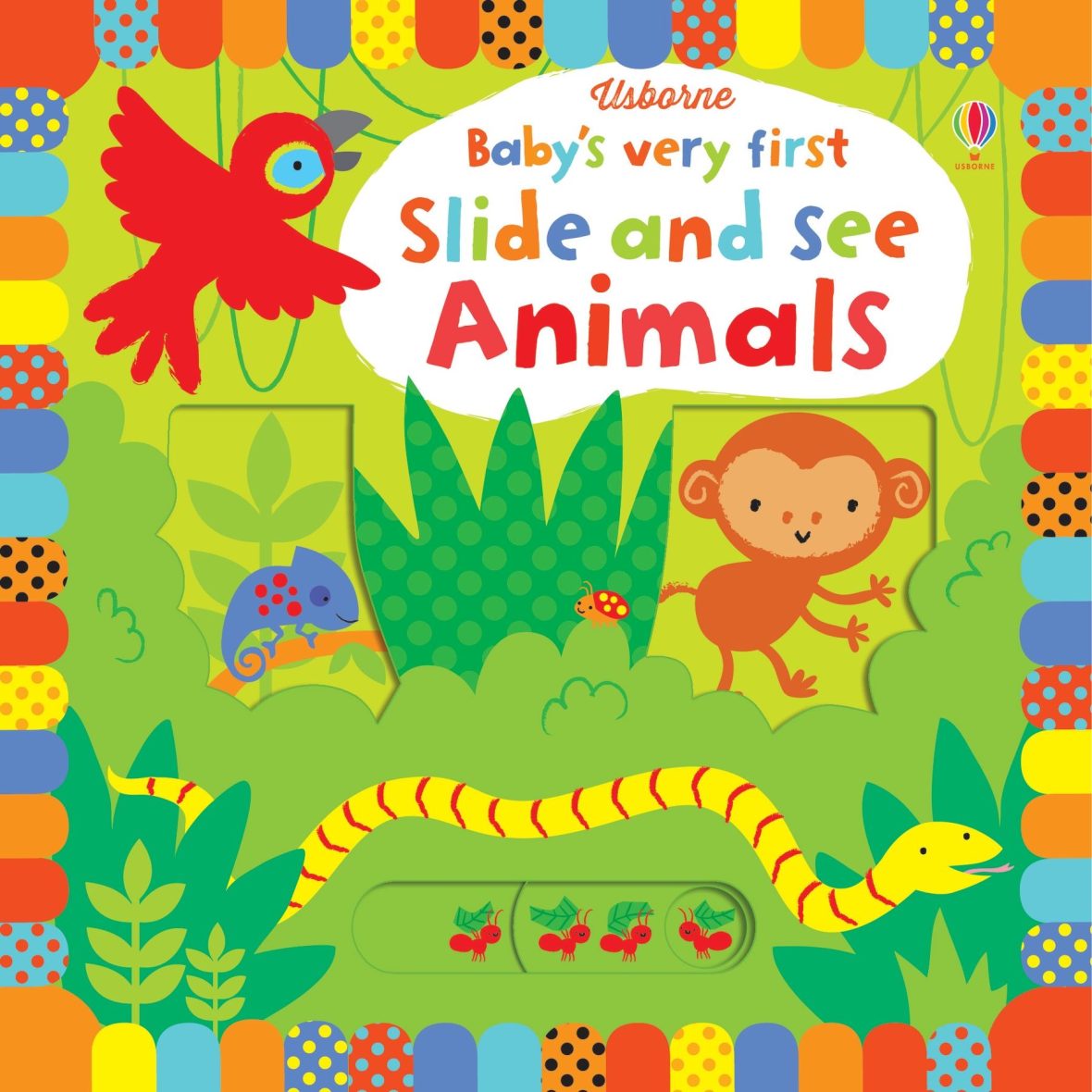 Usborne baby’s very first slide and see animals (Board Book)