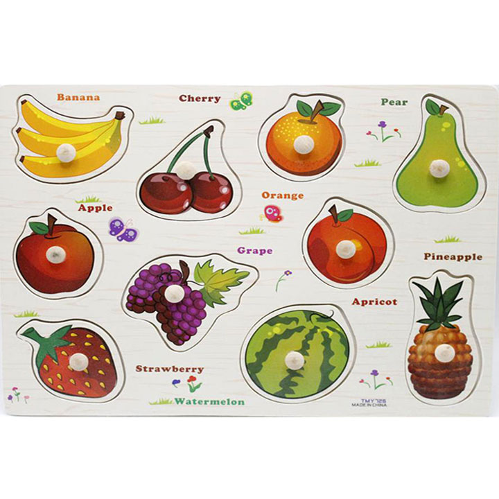 Fruits Wooden Peg Puzzle (Printed Board)