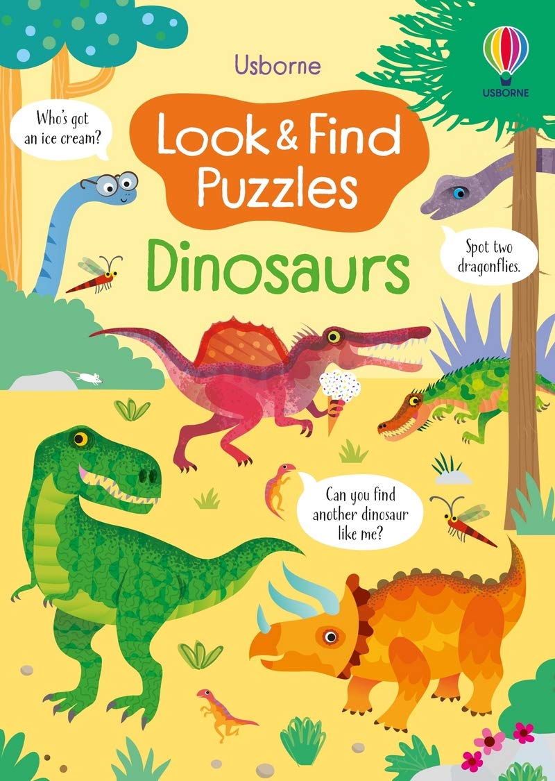 Usborne Look and Find Puzzles : Dinosaurs – Paperback