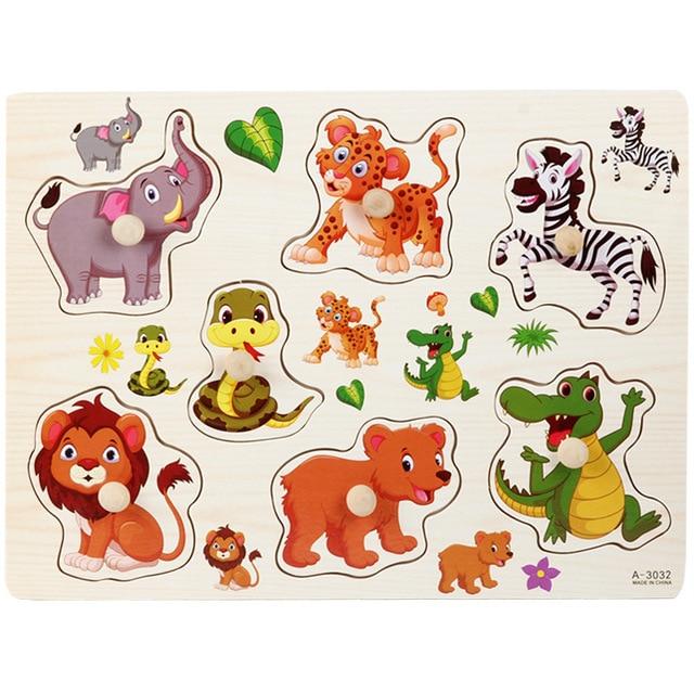 Wooden Animal Puzzle with knobs